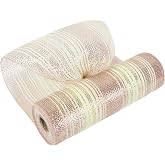 MEEDEE Christmas Mesh Ribbon for Wreath Gold Silver and Rose Gold Ombr&eacute; Deco Mesh 10 Inch Christmas Metallic Mesh Crafts Supplies for Xmas Tree Garland Staircase Mailbox Centerpiece Swag (30 Feet)