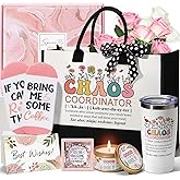 Thank You Gifts for Women, Valentines Day Coworker Chaos Coordinator Gifts for Manager Office Nurse Teacher Employee Appreciation Gift, Birthday Gift Set for Women Her Boss Lady w/ Canvas Tote Bag
