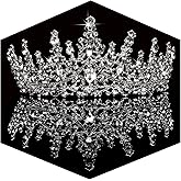 TOBATOBA Silver Wedding Crystal Tiaras and Crowns for Women, Bride Royal Queen Headband Princess Quinceanera Headpieces for Birthday Prom Pageant Party