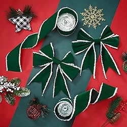 Syhood 2 Rolls Christmas Velvet Decorative Ribbons