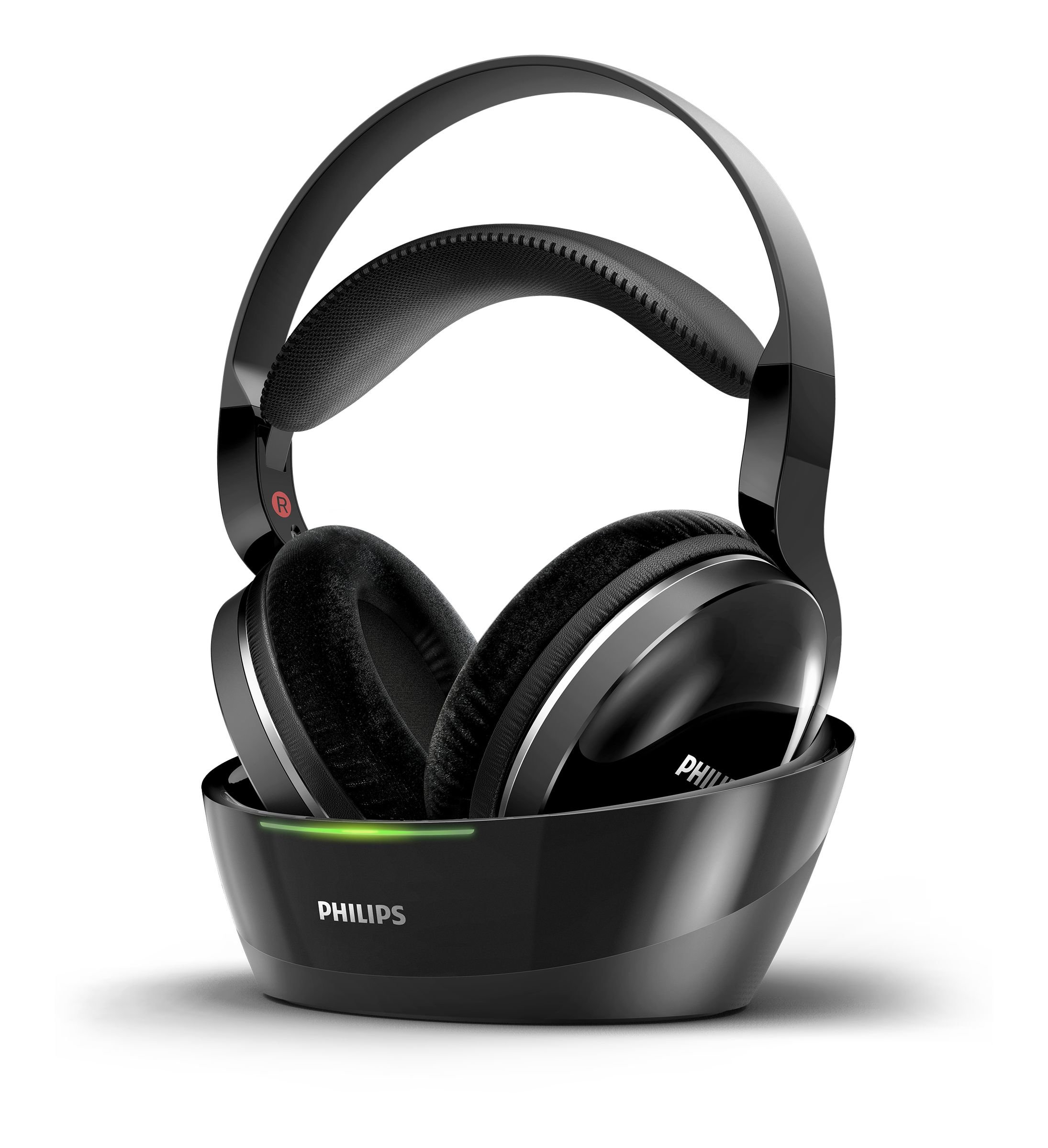 Philips SHD-8850/12 Over ear RF Wireless TV/HiFi Headphone, Hi-Resolution Superior Cinema SoundDigital audio to connect to any source with Charging Dock, 30 M Range -Black