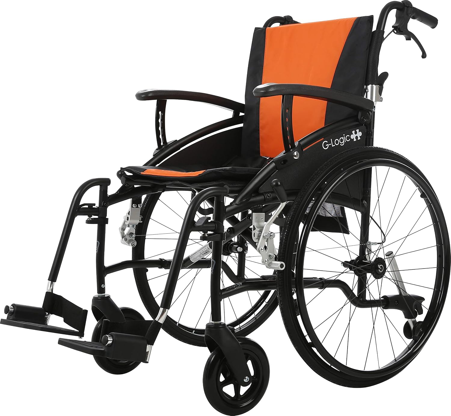 MobiQuip Lightweight, 12kg Self-Propelled Folding Wheelchair, Standard 18" Black Seat, Black Frame