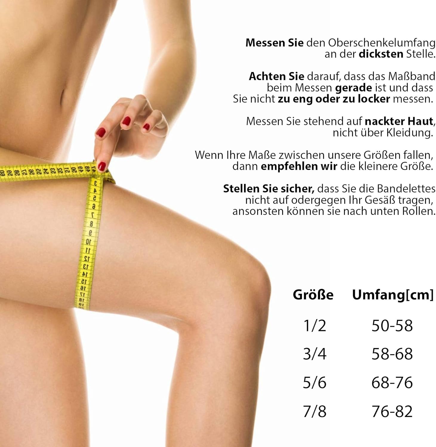 1//2, Beige-Satin Moltico Elastische Oberschenkelb/&auml;nder Gegen Reibung Spitze Anti Chafing Schenkel Band Beige Schwarz von Gabriella