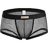 MuscleMate Men's Mesh Breathable Trunks Underwear, Men's Mesh See-Through Trunks Underwear, All-day Comfort.