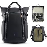 PGYTECH OneGo Roamer Tote Camera Backpack, 25L Dual Carry Tote Bag Black | Water-Resistant Daypack for DSLR/Mirrorless Cameras, DJI Mavic Drone, 16" MacBook Air, Tripod Holder, Side/Top Access