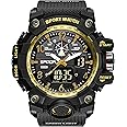 KXAITO Men's Watches Sports Outdoor Waterproof Military Wrist Watch Date Multi Function Tactics LED Alarm Stopwatch