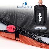 SAIL 3 Season Sleeping Bag Kids & Adults Extra Wide 220cm Orange view 5