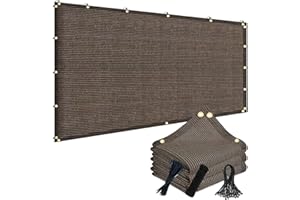 POYEE 90% 8x10ft Sun Shade Cloth for Outdoor Deck Backyard Patio Garden Pergola Cover Canopy Mocha