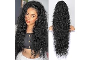 KooKaStyle Ponytail Extension 30 Inch Drawstring Pony Tails Hair Extensions for Women Long Curly Ponytail Synthetic Hairpieces for Daily Use（Black-1B）