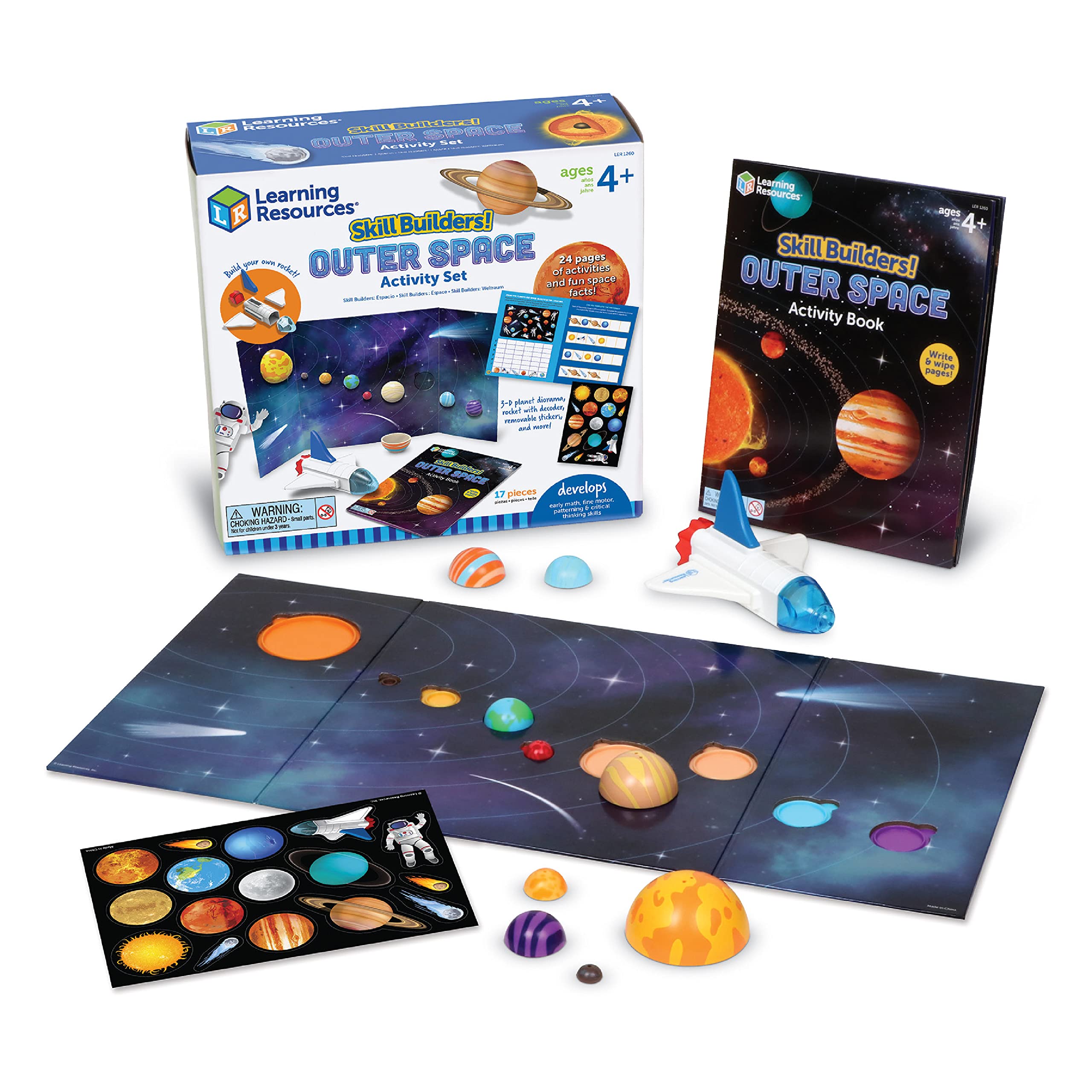 Learning Resources Skill Builders Outer Space Activity Set, 17 Pieces, Ages 4+, Preschool Learning Activities, Preschool Science, Preschool Activity Book, STEM Toys, Science Toys for Toddlers