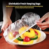 Jc.upin 100 Pack Shrinkable Food Storage Covers, Elastic Bowl Lids view 2