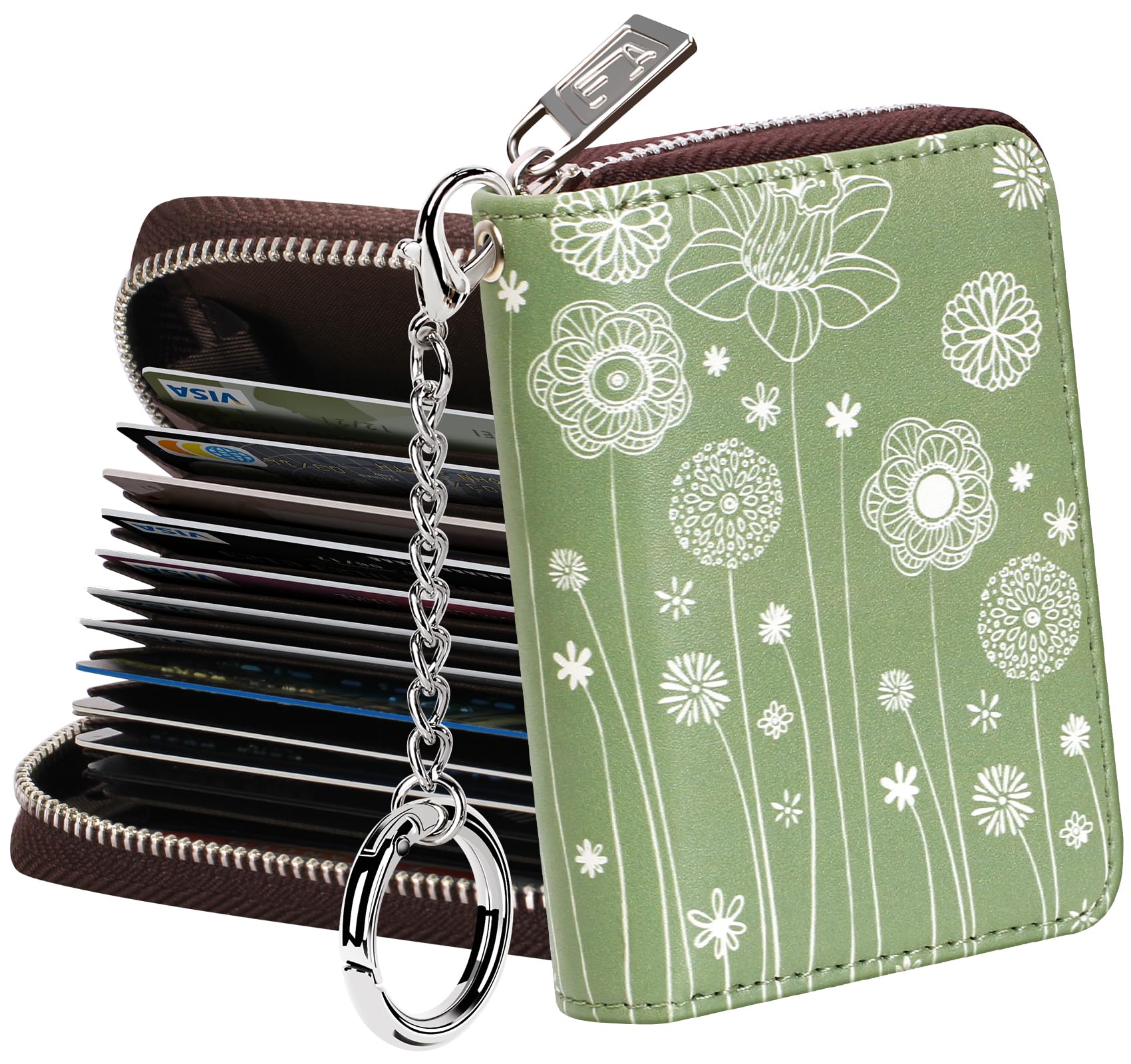 Photo 1 of FurArt Zipper Wallet Women, RFID Blocking Credit Card Wallet, Business Card Holder, Compact Size KeyChain Wallet