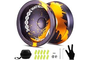 WATIEOBOO yoyo Professional Responsive Yo yo Bearing for Kids 8-12 Beginner Unresponsive yo yo Bearing for Fingerspin Yoyos Tricks with Yoyo Accessories-Black Gold