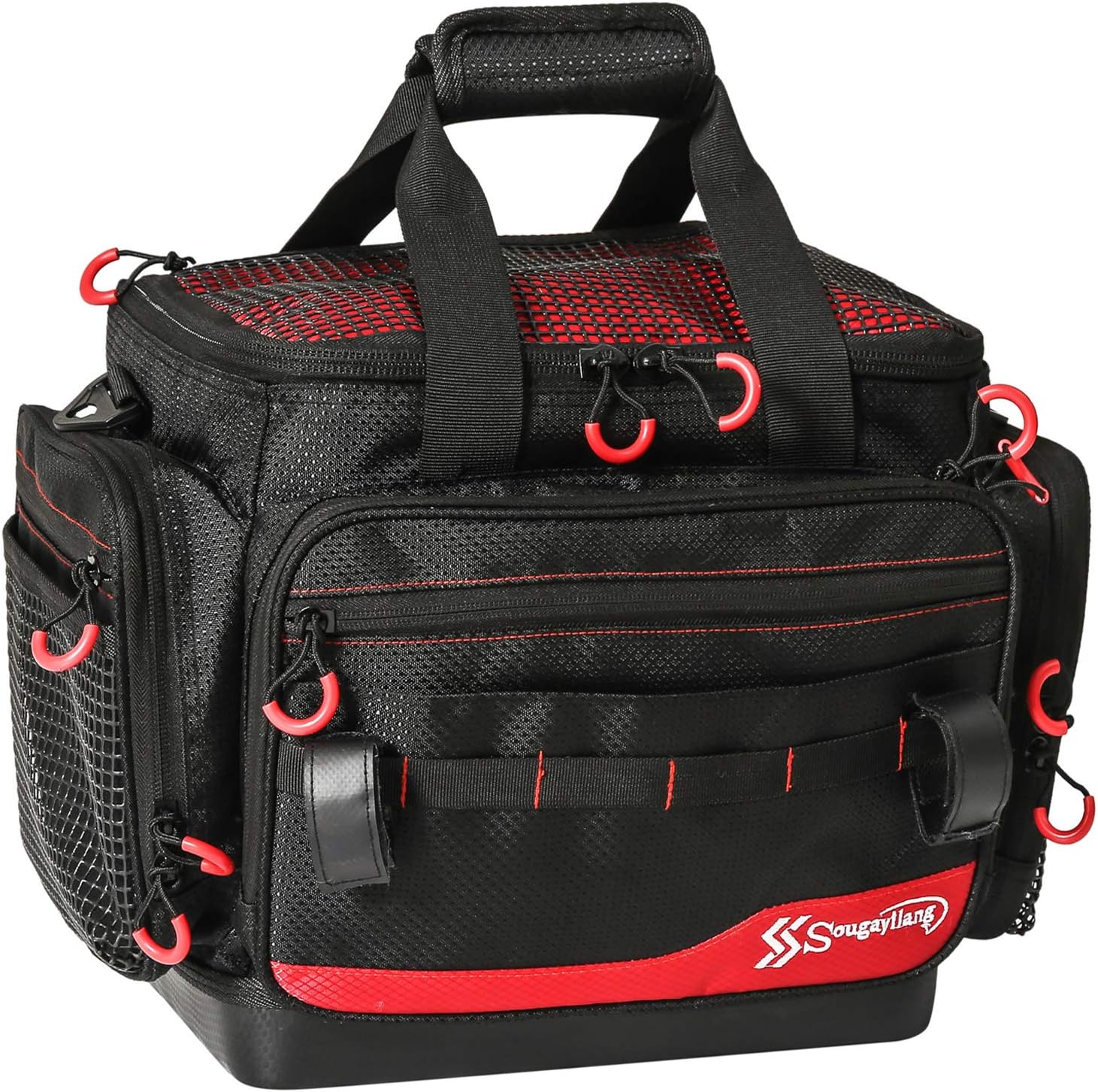 Sougayilang Fishing Tackle Bags - 100% Water-Resistant Fishing Tray Bags - Portable Fishing Organizer Shoulder Satchel - Suitable for 3600 3700 Tackle Box- Black -Standard Bag : Sports & Outdoors