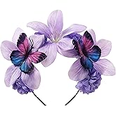 Coucoland Flower Headband for Women - Butterfly Monarch Tea Party Kentucky Fascinators Hat Halloween Costume Headpiece