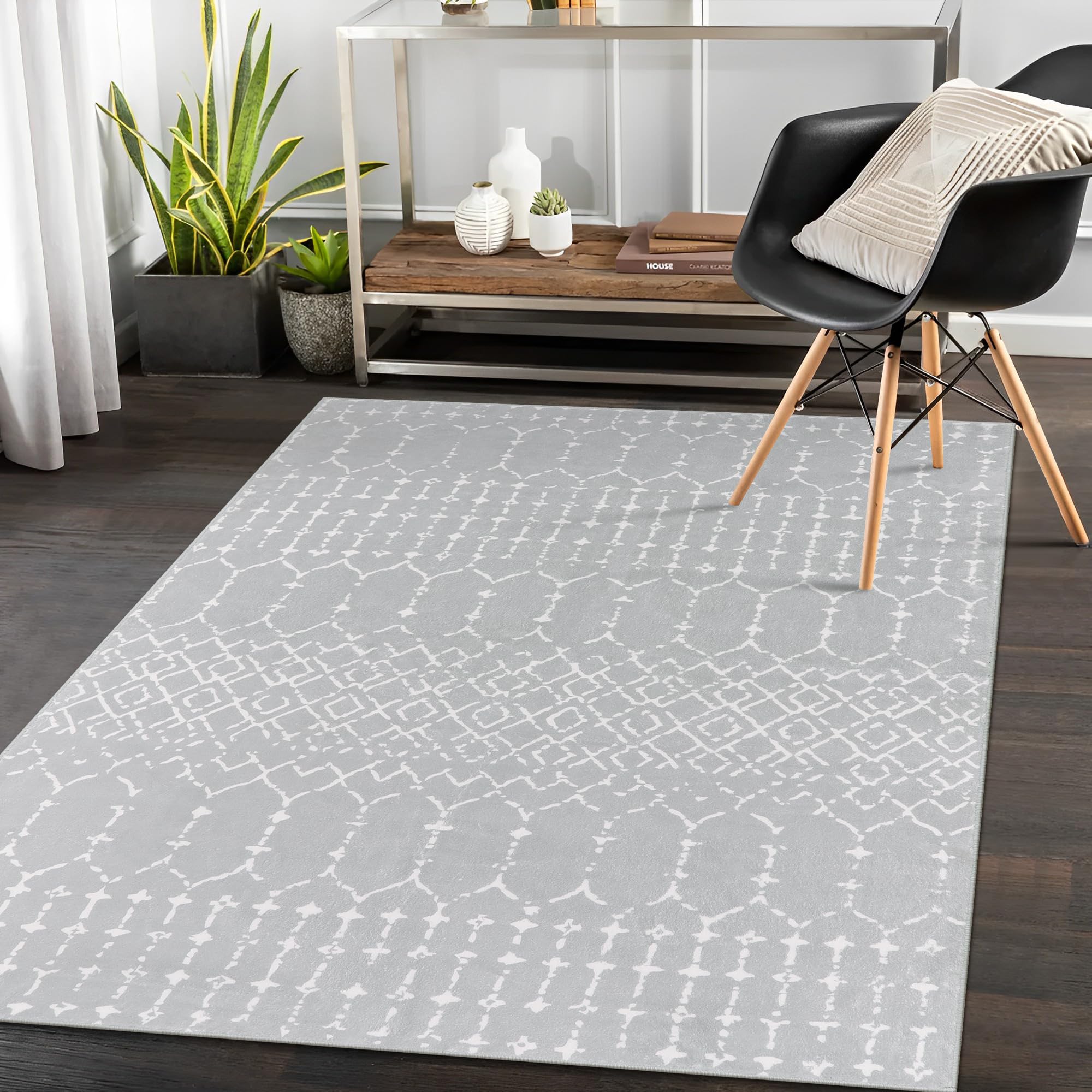 Lahome Moroccan Washable Living Room Area Rug - 3x5