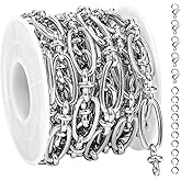 UMAOKANG 6.6 Feet Stainless Steel Chain for Jewelry Making Long Oval Bulk Chain on Spool Decorative Craft Chain Roll