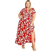 Avenue Womens Avenue Plus Size Dress Havana Maxi Pr in Navy Spot