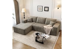 SETTAB 107.5" Cloud Modular Sectional Sofa Couch with L-Shape Chaise,Modern Minimalist Upholstered Couches for Living Room Bedroom,Deep Seat Corner Couch，No Assembly Required (Camel,Left Facing Chaise)