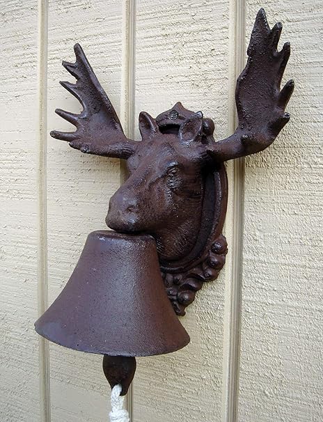 Amazon Com New Cast Iron Rustic Moose Elk W Antlers Dinner Bell