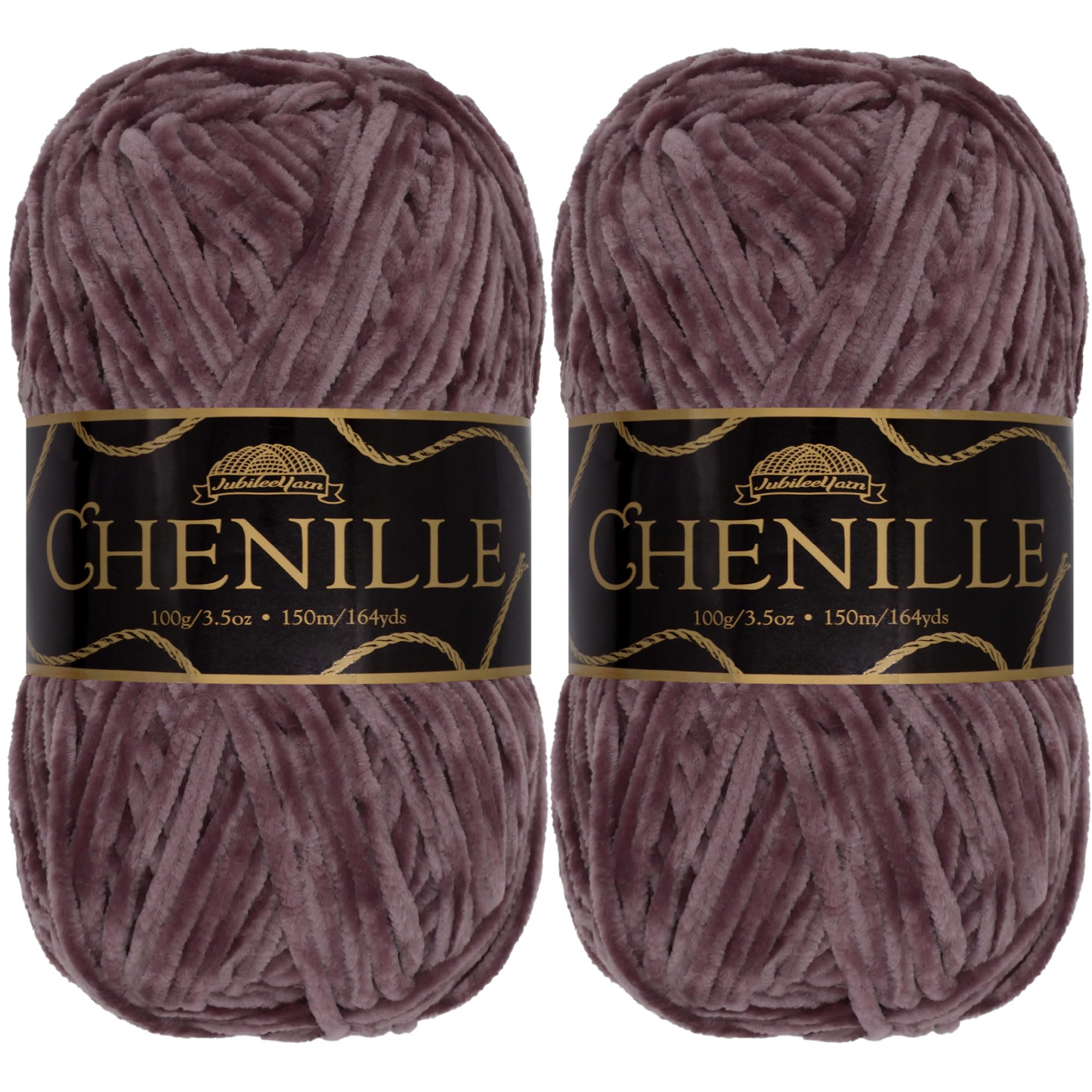 JubileeYarn Chenille Yarn - Worsted Weight - 100g/skein (2 Skeins, 111 Regal Iris)