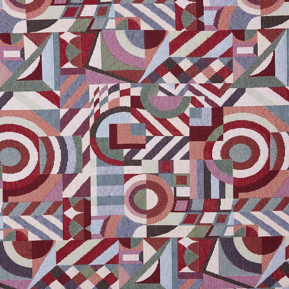 Kt KILOtela - Upholstery Fabric, Jacquard Gobelin, Upholstery, Decoration, 100 cm Length x 280 cm Width | Geometric Picasso - Multicoloured ─ 1 Metre