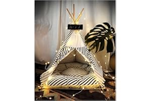 MOWMOWMOW Pet Teepee for Dogs and Cats - 28" Tall House With Thick Washable Cushion