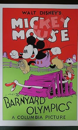 Walt Disney Mickey Mouse Barnyard Olympics Circle Fine Art