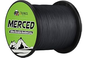 RUNCL Braided Fishing Line Merced, 1000 500 300 Yards Braided Line 4 8 Strands, 6-200LB - Proprietary Weaving Tech, Thin-Coating Tech, Stronger Smoother for Freshwater Saltwater