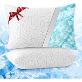 WGAKCED Cooling Pillows for Sleeping 2 Pack, Adjustable Shredded Memory Foam Pillows Queen Size Set of 2, Firm Bed Pillows fo