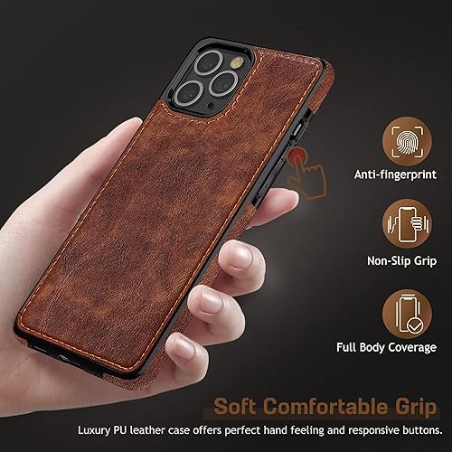 LOHASIC for iPhone 14 Pro Case, Slim Leather Luxury Business PU