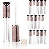 COSIDEA 15pcs Round Empty 5ml 0.17oz lip gloss tubes with wand and Gradient pink leather slope cap Lipgloss tube containers for lip oil packing