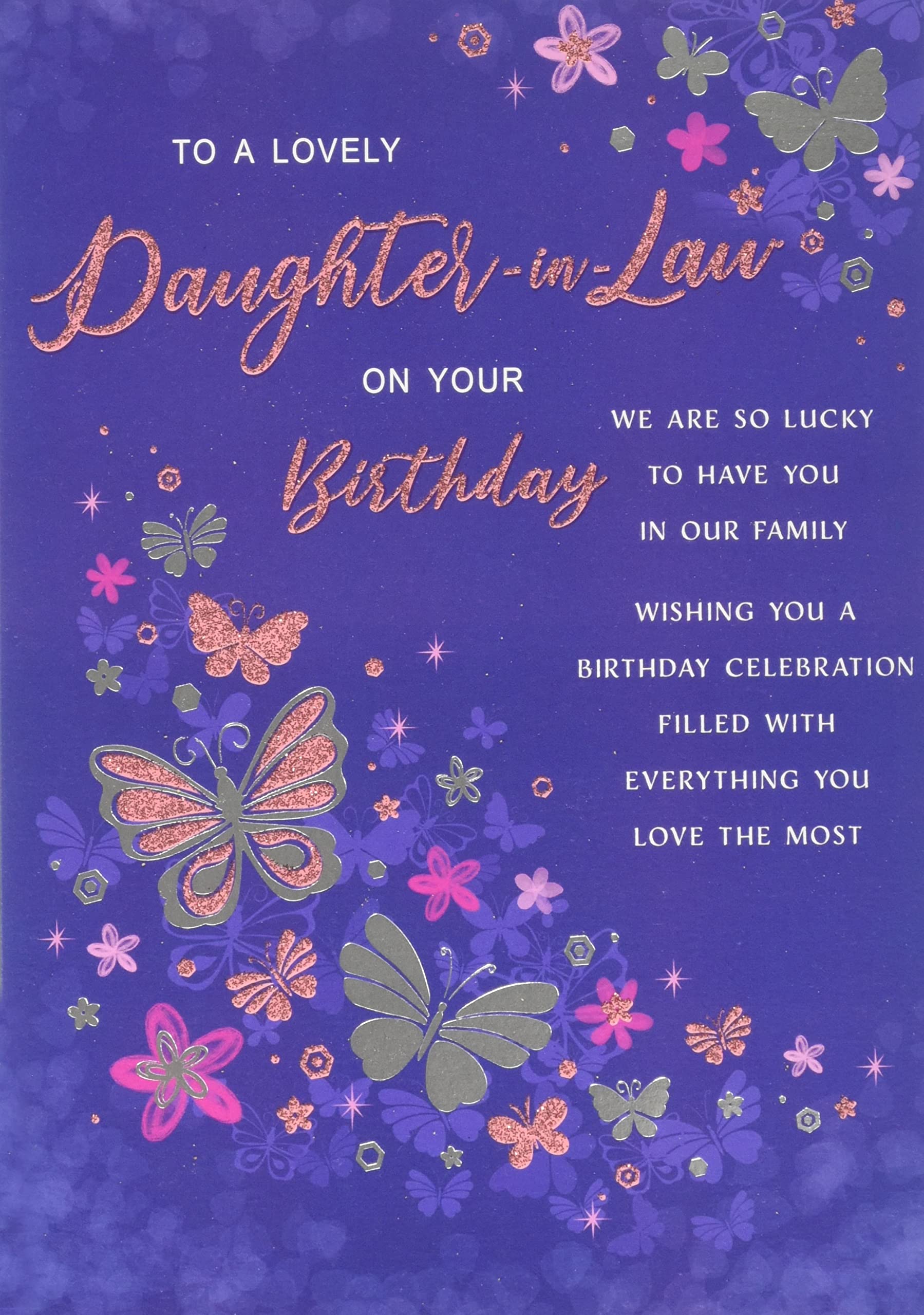 Piccadilly Greetings Modern Birthday Card Daughter in Law - 9 x 6 inches - Regal Publishing,Violet
