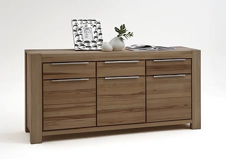 Sideboard Kommode Nina in Wildeiche Massiv geölt mit durchgehenden Lamellen exsopo