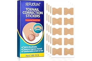 SEFUDUN Ingrown Toenail Corrector Patch, 100PCS Ingrown Toenail Corrector Strips, Toenail Correction Patches, Ingrown Toenail Treatment Tool Foot Care, No-Glue Toenail Correction Stickers