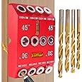 DIRAEEN 30 45 90 Angle Drill Guide Jig with 4 Drill Bits-Portable Drill Guide for Angled Holes and Straight Hole, All Metal Jig for Stairs Handrail, Cable Railing, Deck, Wood Post, Level design