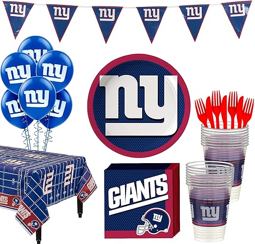 Amazon Com Party City New York Giants Super Party Supplies For 18