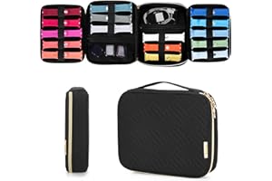 Teamoy Watch Band Storage Case for 26 Watch Straps, Carrying Bag Organizer Compatible with Apple Watch Bands and Other Accessories, Black