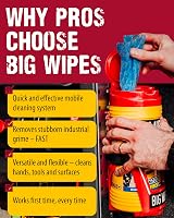 Big Wipes Heavy Duty Pro+ Hand Surface Tool Wipes Dispenser Tub 100 view 5