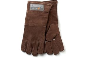 Outset Leather Grill Gloves, Set of 2 Brown Leather BBQ Gloves