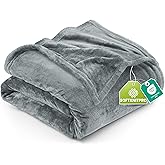 Utopia Bedding Fleece Blanket Queen Size Ash Grey (90x90 Inches) Ultra Soft Warm Lightweight Microfiber Breathable Anti-Static Cozy Winter Bed Blanket, All-Season Home Decor Gift for Men & Women