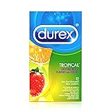 Durex Tropical Flavors Flavored Premium Condoms, 12