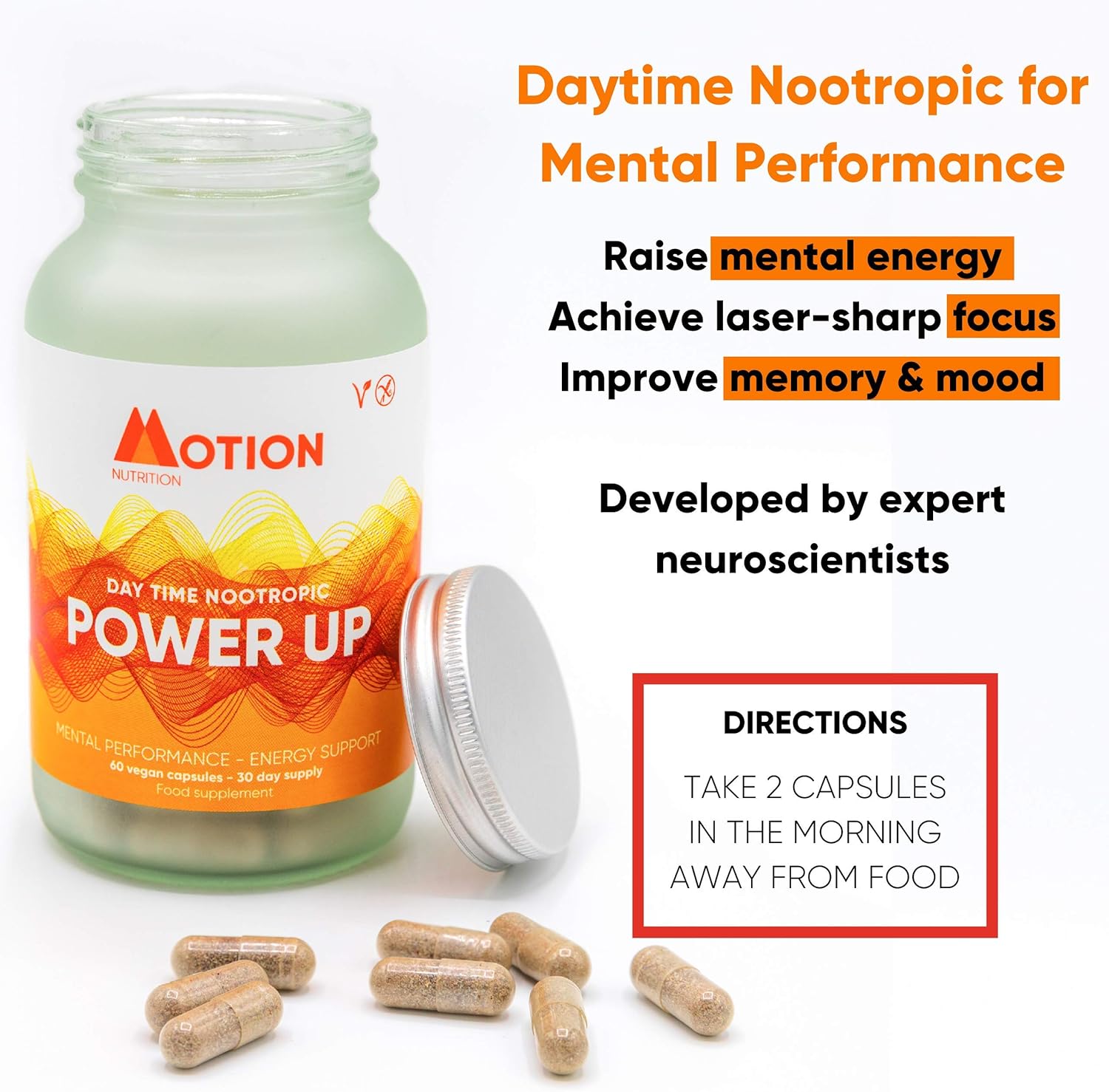 Motion Nutrition Power Up Daytime Nootropic (60 Capsules), 60 count (Pack of 1) - Image 4