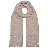 Calvin Klein womens Reversible Color Pop Winter Scarf With Ck Logo Patch