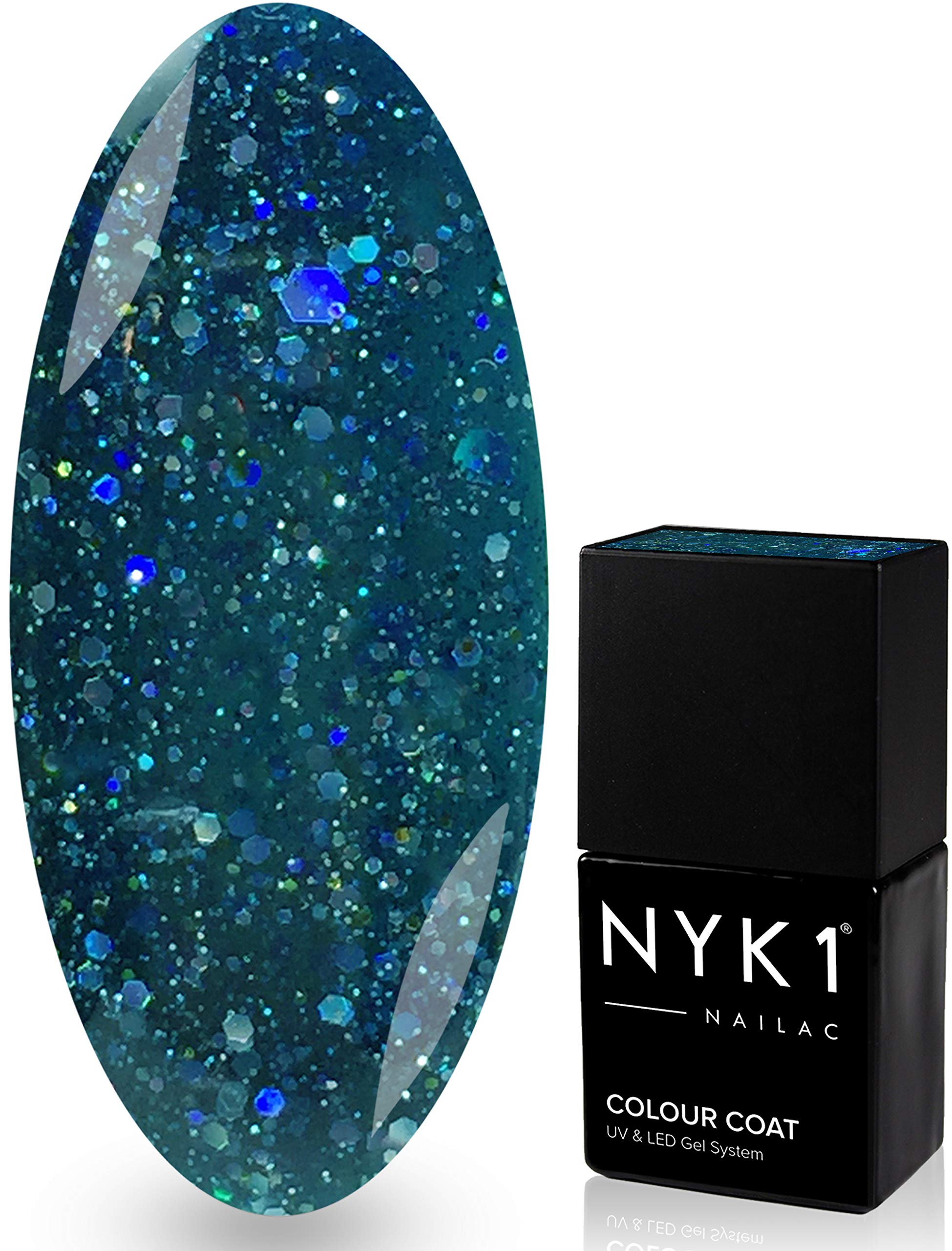 NYK1NAILAC - DIAMOND MIDNIGHT - Professional Gel Nail Polish - UV and LED Drying - Quick Soak Off Gel Polish 10ml - Over 100 Colours to Choose From!