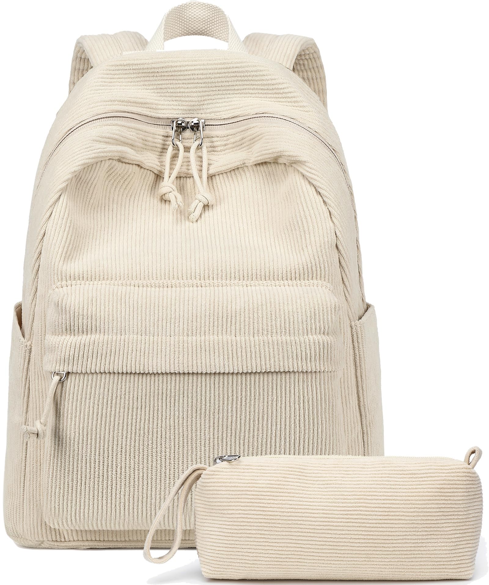 Photo 1 of BTOOP Mini Backpack Girls Women Cute Corduroy Small Backpacks Purse Little Shoulder Bags for Teens Adult Casual Travel Daypack (Beige+Pencil Case)