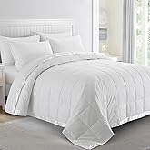 puredown® Blankets King Size - Soft Lightweight Down Blanket for Bed, Cozy Warm Luxury Bed Blanket with Satin Trim, White (108"X90")