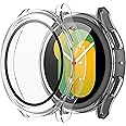 Misxi 2-Pack Hard PC Case with Screen Protector for Samsung Galaxy Watch 5 Galaxy Watch 4 40mm, Ultra-Thin Scratch Resistant Cover with Tempered Glass, Transparent