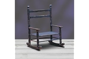 GALLERIE II Decorative Black Wooden Rocking Chair for Dolls and Figures 18" Multi
