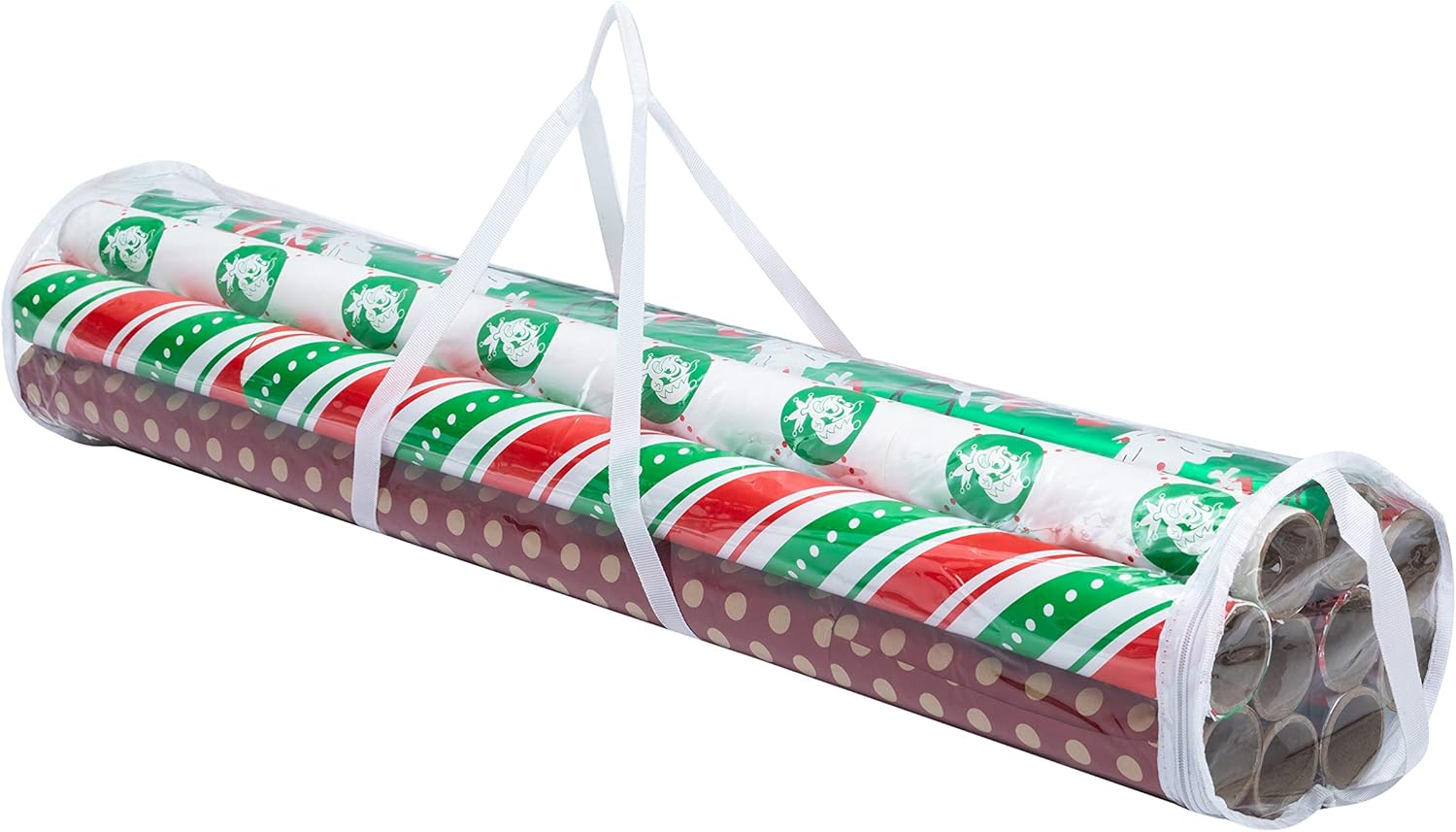 Joiedomi Clear Gift Wrap Organizers Set, Christmas Wrapping Paper Storage Bag Wrapping Paper Holder Made from Water Proof PVC and Fabric Fits Up to 20 Standard Rolls (2 Pack): Home & Kitchen